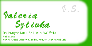 valeria szlivka business card