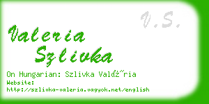 valeria szlivka business card